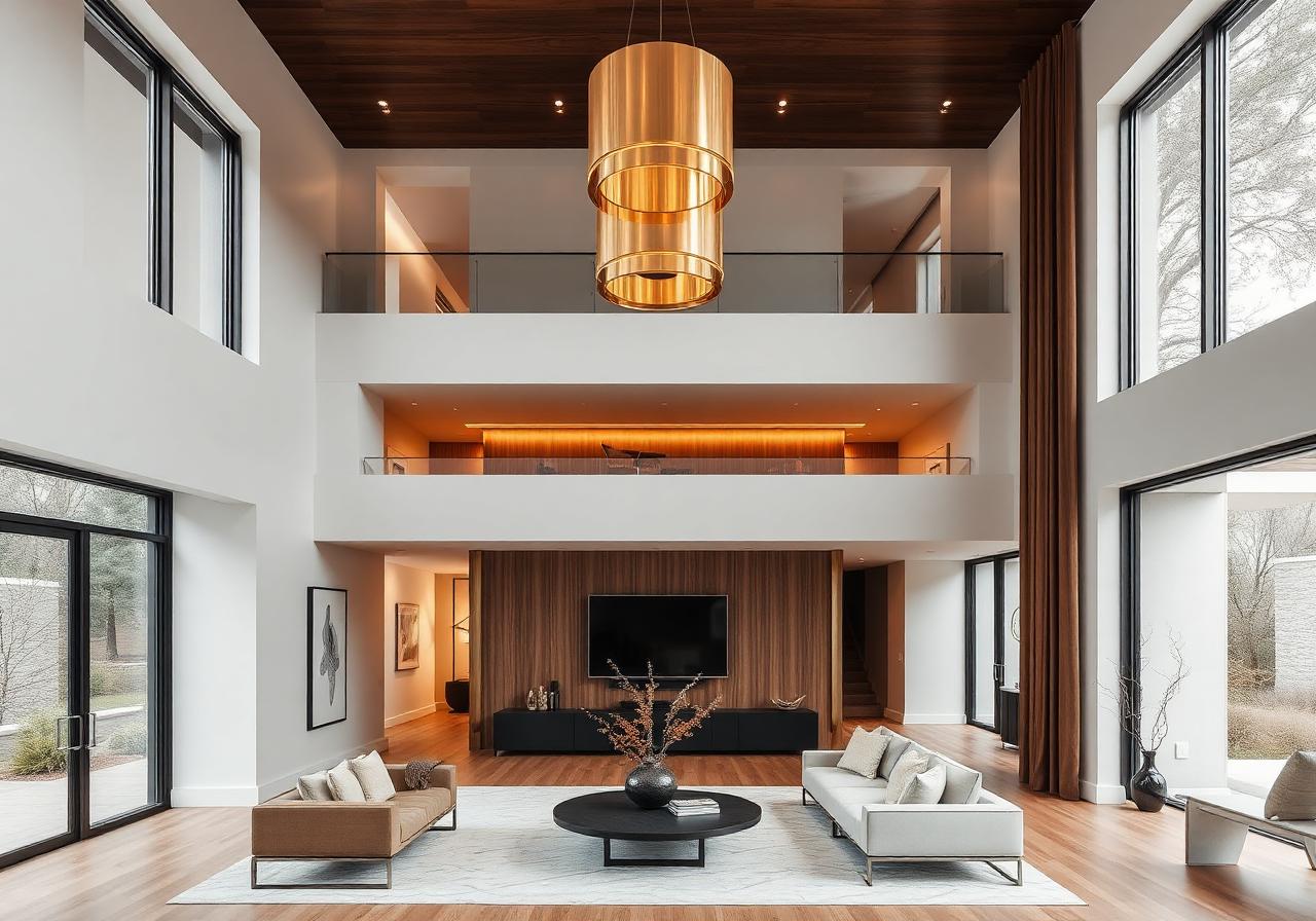 Warm custom-home interior